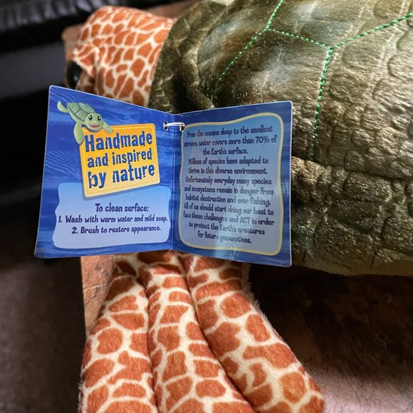 Petting Zoo Sea Turtle Stuffed Animal 15" Aquatic Ocean Realistic Plush 2013 - Picture 4 of 8